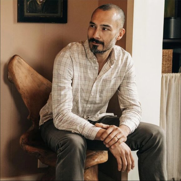 Taylor Stitch "Jack" Cotton Shirt in Sand Plaid 38 - Picture 5 of 5